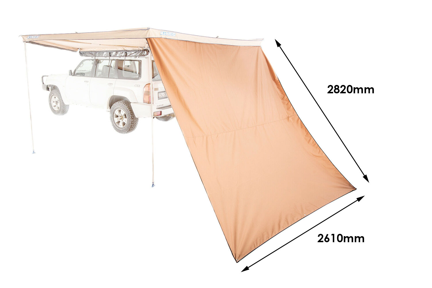270° King Wing Awning Wall| Suits all sides of 270° King Wing | Waterproof | UPF50+ Sun Protection | Velcro attachment